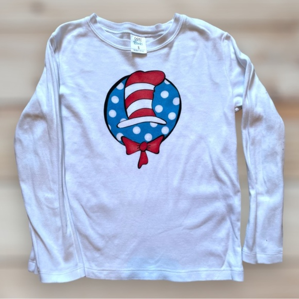 BB Blanks Dr Seuss / Cat in the Hat longsleeve tee, Youth‎ 8, EUC